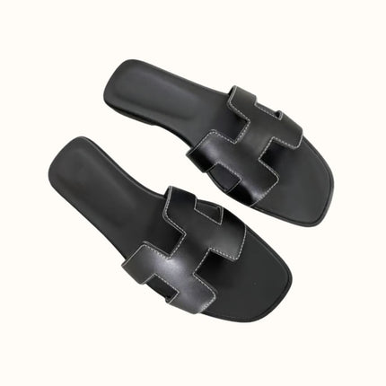 'H' Design Sandals Black Sandals