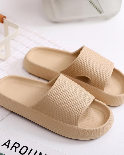 Plush Paradise Slides Beige Shoes