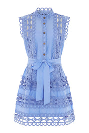 Emery™ | Blue Capri Mini Broderie Lace Dress Dresses