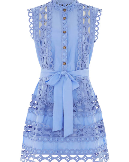 Emery™ | Blue Capri Mini Broderie Lace Dress Dresses