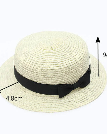 Panama Summer Beach Hat for Women with Stylish Bowknot Hats
