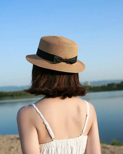 Panama Summer Beach Hat for Women with Stylish Bowknot Hats