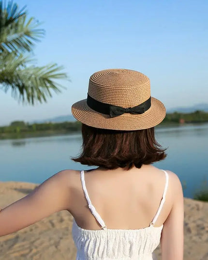 Panama Summer Beach Hat for Women with Stylish Bowknot Hats