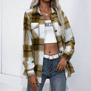 Casual Loose Long Sleeve Shirts Yellow Shirts & tops