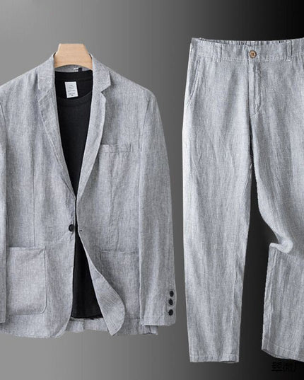 Benjamin™ | Elegant linen suit Grey