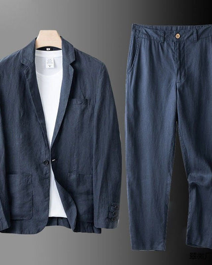 Benjamin™ | Elegant linen suit Blue