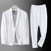 Linen Suit Set For Men Breathable Comfort Luxury Men Set