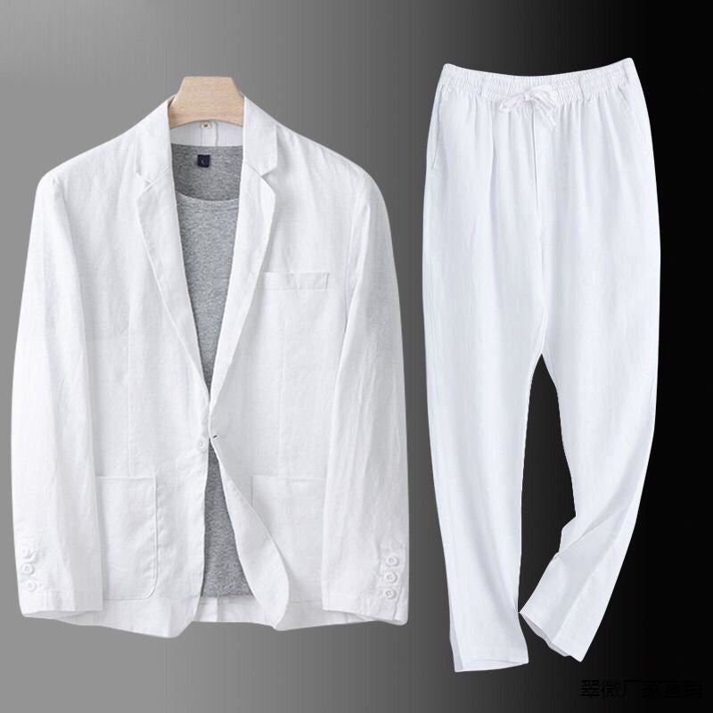 Linen Suit Set For Men Breathable Comfort Luxury Men Set