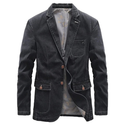 Men's Classic Denim Jacket Black Jacket