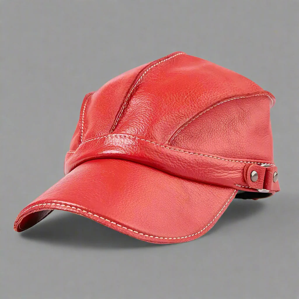 "Barrington" Genuine Leather Hat Red Hats