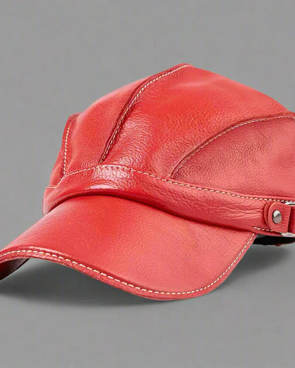 "Barrington" Genuine Leather Hat Red Hats