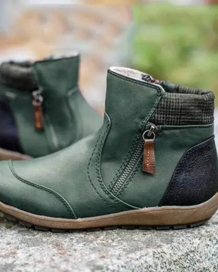 Premium Zipper Orthopedic Waterproof Boots Green AW/2