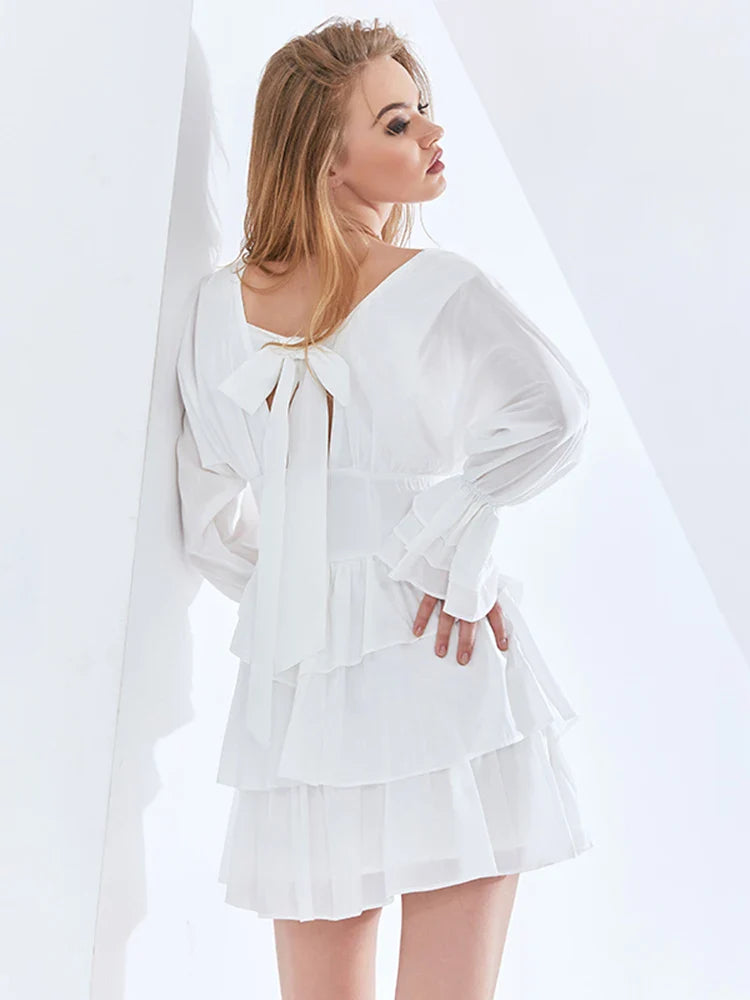 Jordan | V-neck Flared Curve-Enhancing Mini Dress Dress