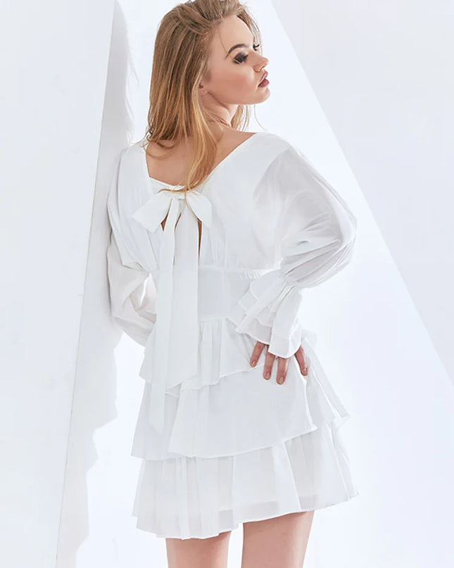 Jordan™ | V-neck Flared Curve-Enhancing Mini Dress Dress