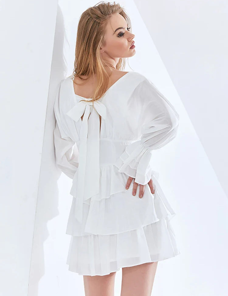 Jordan | V-neck Flared Curve-Enhancing Mini Dress Dress