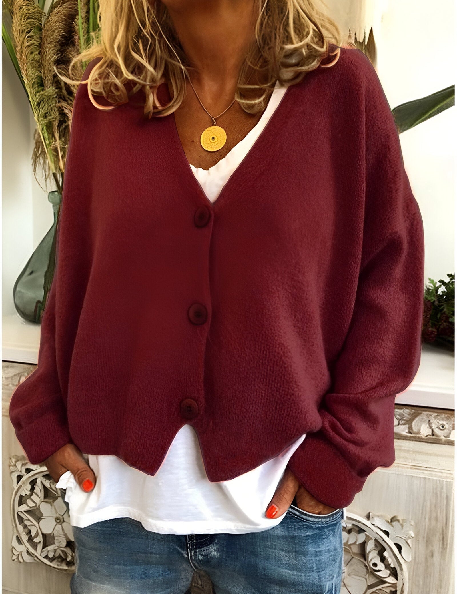 Geneva | Premium Cardigan Bordeaux