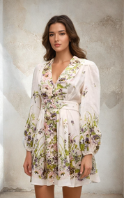 Nicole™ | Lantern Sleeve Floral Dress Dresses