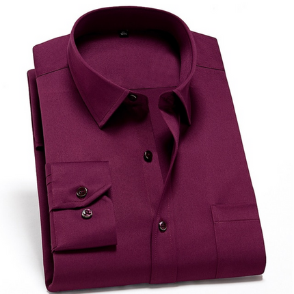 Men's Stretch Comfort Dress Shirt Burgundy red Shirts