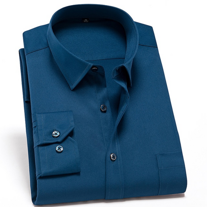 Men's Stretch Comfort Dress Shirt Blue Shirts