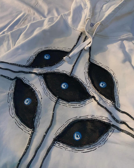 Harajuku Eye Patchwork Hoodie Men's Hoodie
