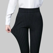 Sofia | Stretch Pants Black with stripes Women Pants