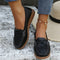 Orthopedic Women shoes Soft Leather Slip on Walking Loafers Shoes Black Adult Shoes
