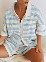 Saressa | Multicolored Knit Set Blue Sets