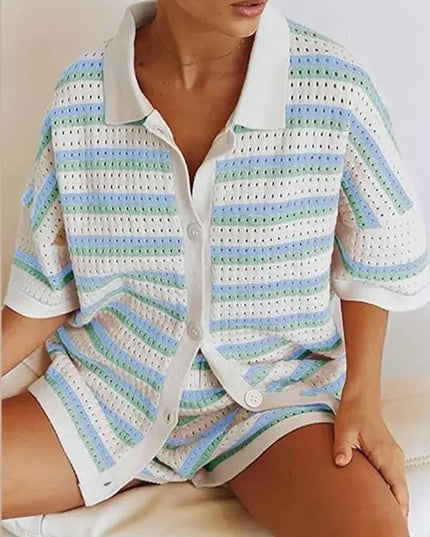 Saressa | Multicolored Knit Set Blue Sets