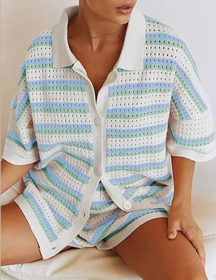 Saressa | Multicolored Knit Set - OKOHOKO™ FASHION