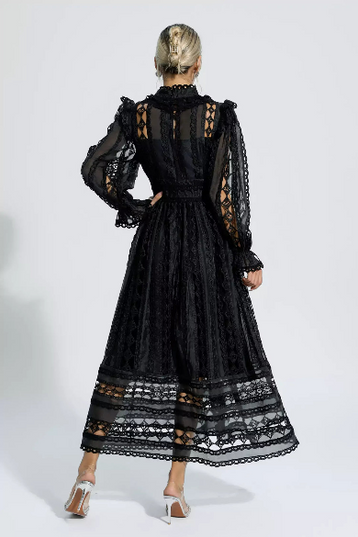 Mackenzie™ | Turtle Necked Lace Long Sleeved Dress Dresses