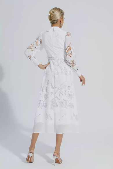 Nerissa™ | Embroidered Lace Midi Dress Dresses