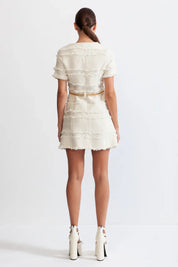 Faith™ | Beige Pearl Chain Tweed Dress Dresses