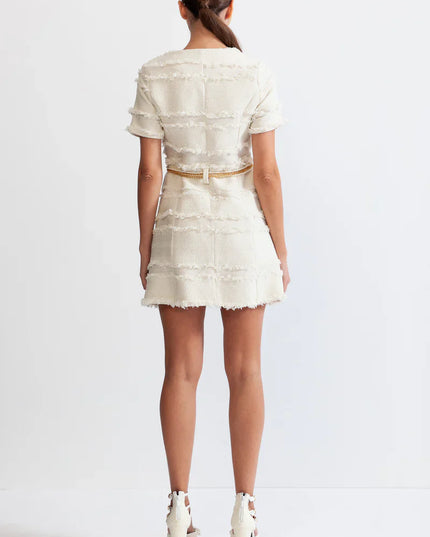 Faith™ | Beige Pearl Chain Tweed Dress Dresses