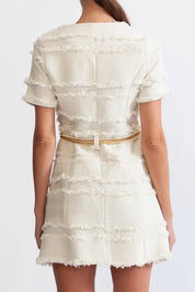 Faith™ | Beige Pearl Chain Tweed Dress Dresses