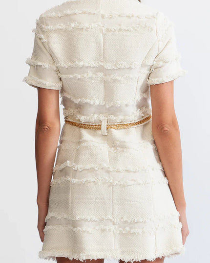 Faith™ | Beige Pearl Chain Tweed Dress Dresses