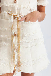 Faith™ | Beige Pearl Chain Tweed Dress Dresses