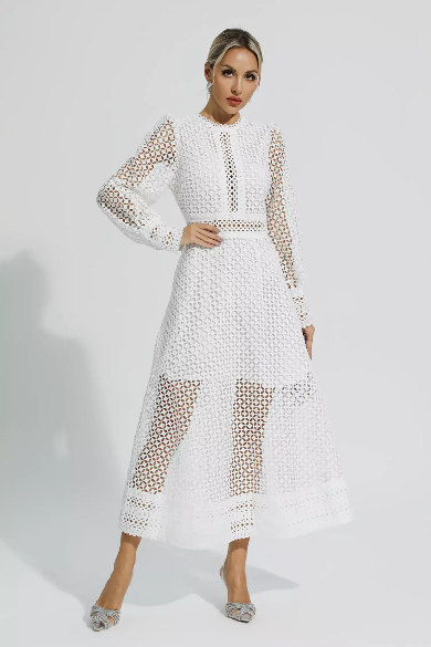 Rachel™ | Lace Evening Dress White Dress
