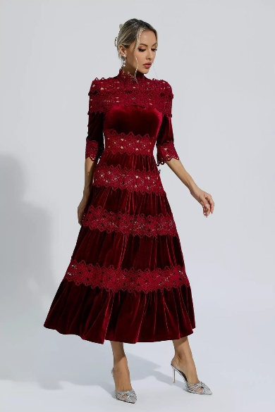 Noelle™ | Heavy Hollow Embroidery Thigh-Slimming Dress Dresses