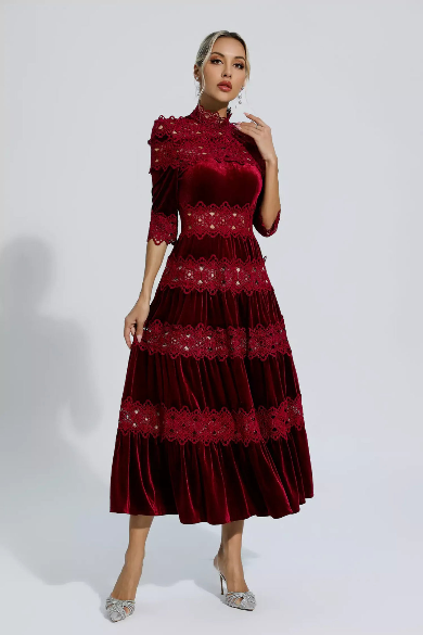 Noelle™ | Heavy Hollow Embroidery Thigh-Slimming Dress Dresses