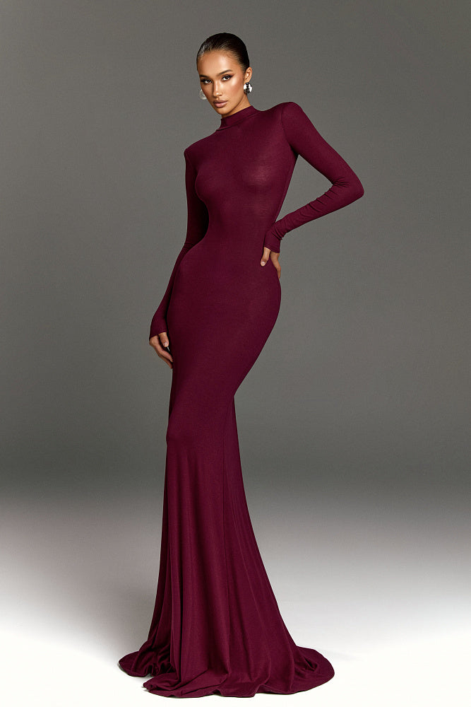 Noire｜Turtleneck Maxi Dress - OKOHOKO™ FASHION