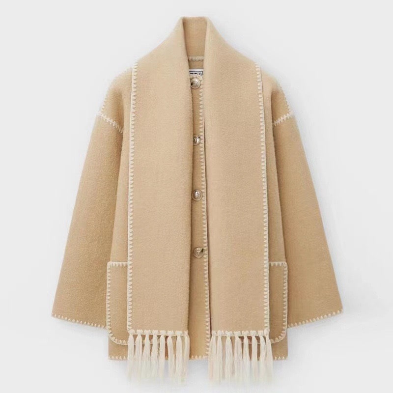 Elegant Wool Cape Jacket Persimmons Cozy Wool Cape Jacket