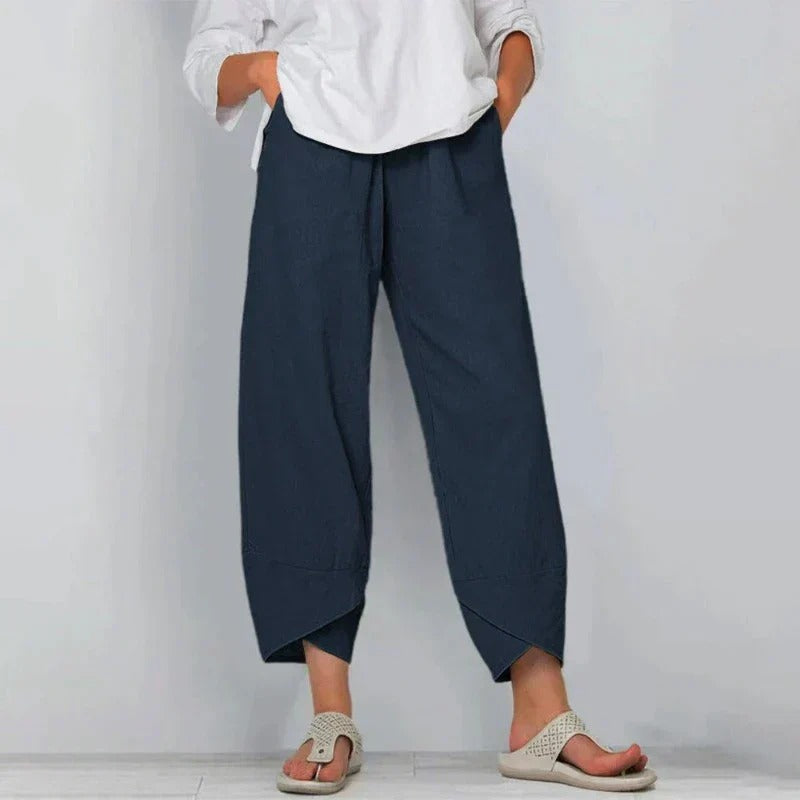 Leona Comfortable Pants - Style & Ease Marine Blue TROUSERS