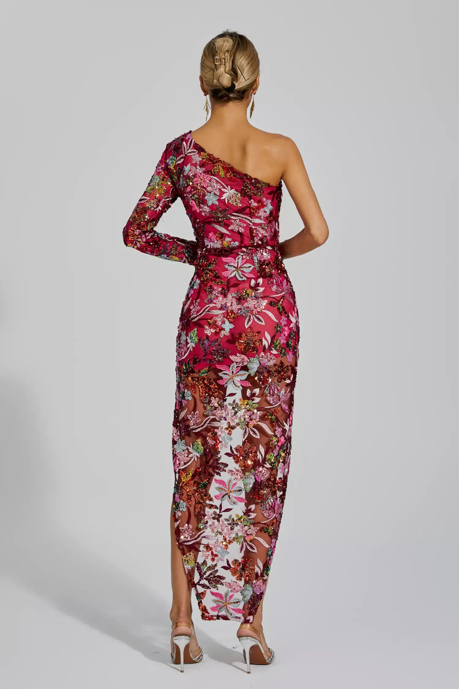 Pink Sequin Dress With Slit For Glamorous Events Dresses