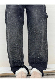 Celeste | Rhinestone Wide-Leg Jeans Pants