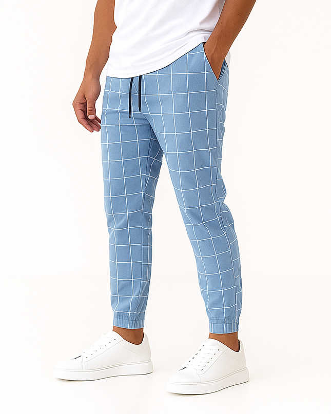 Kairo Gridline Pants Light Blue