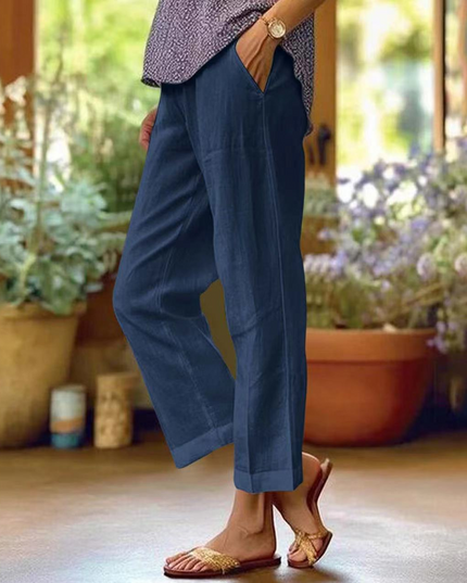 Julienne – Light Summer Trousers Navy Trousers
