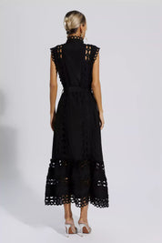 Kyra™ | Black Sleeveless Hollow Maxi Dress Dress
