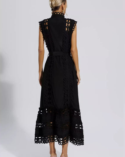 Kyra™ | Black Sleeveless Hollow Maxi Dress Dress