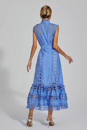 Nica™ | Blue Sleeveless Hollow Maxi Dress Dresses