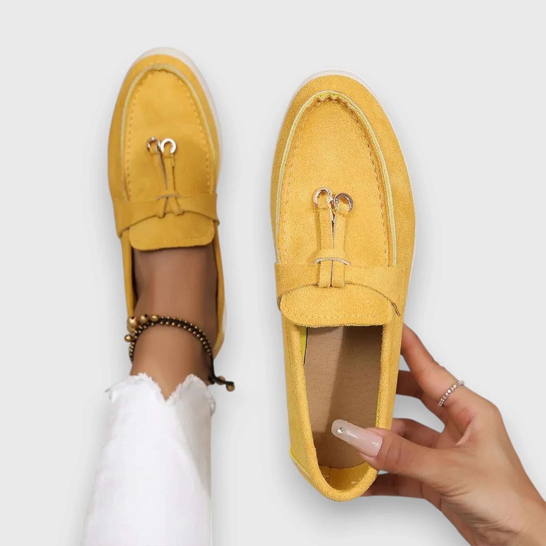 Kennedy – Premium Women's Loafer Yellow Sandals